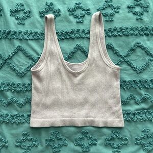 Ribbed Lavender Crop Tank Top - Women